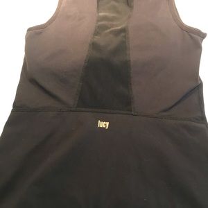 Lucy Workout Top with Built-in Bra Black Size S
